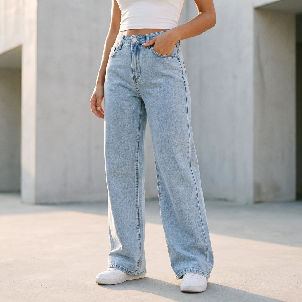 AeroDenim - High Rise Wide Leg Jeans