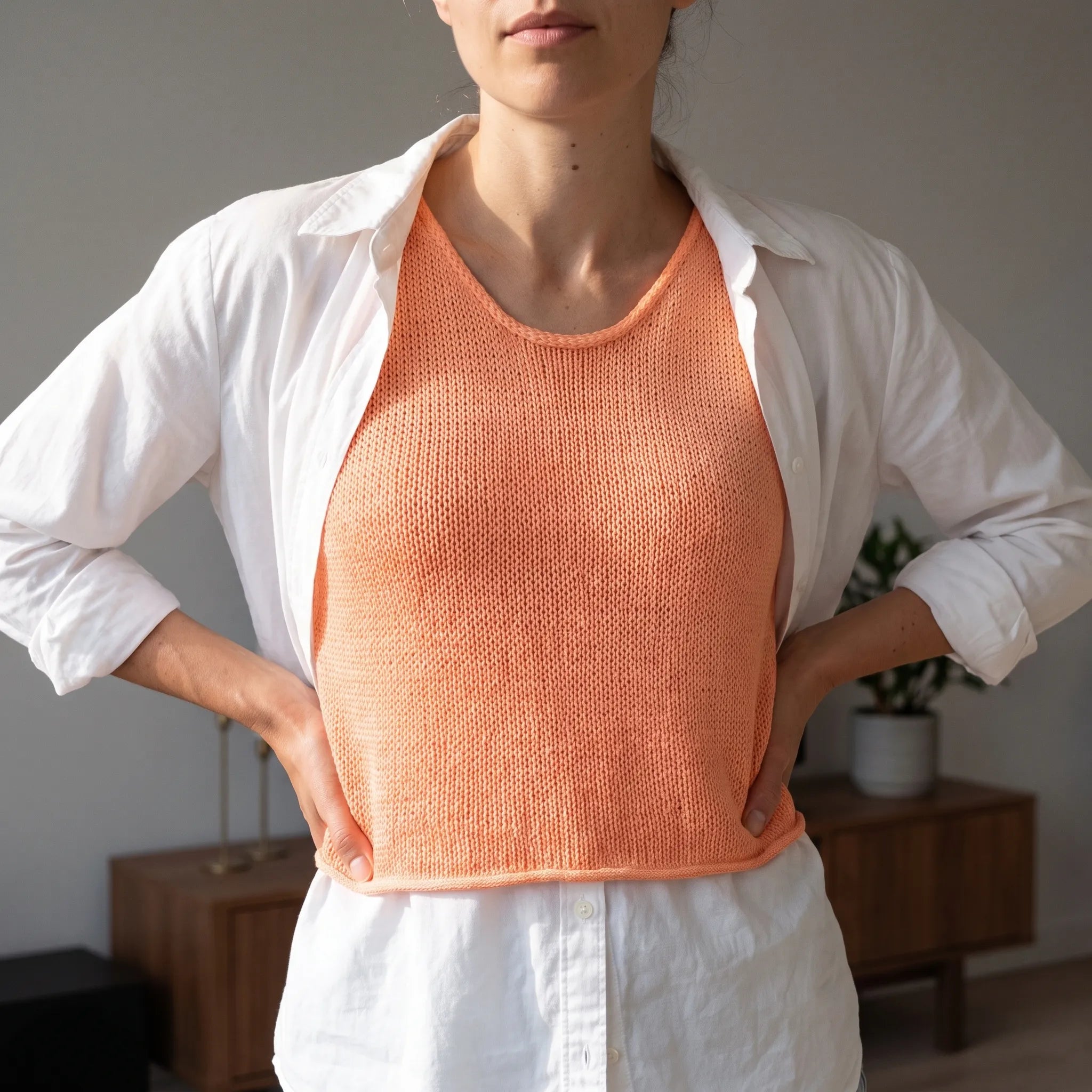 KareemKnit - Sleeveless Round Neck Knit Tank Top