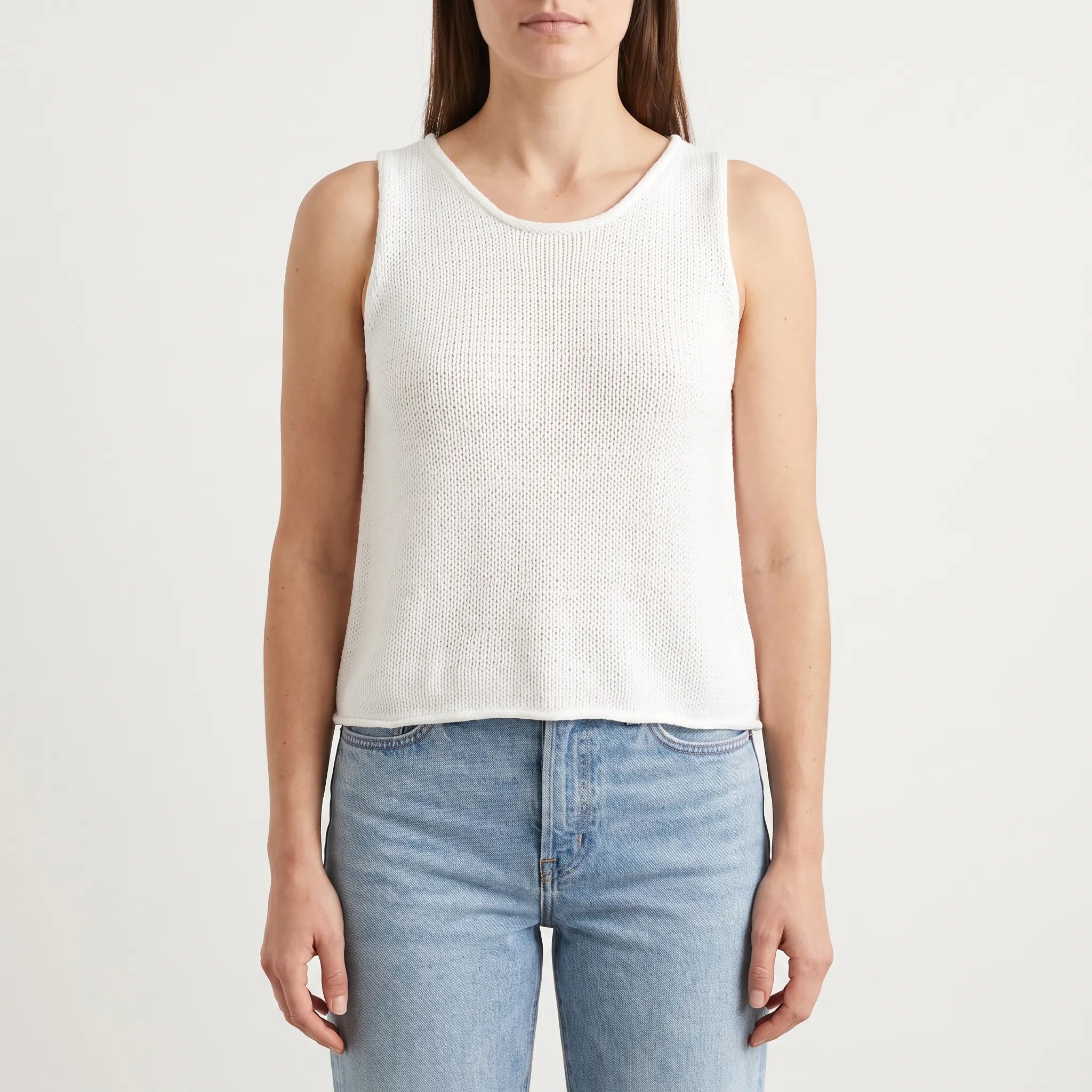 KareemKnit - Sleeveless Round Neck Knit Tank Top