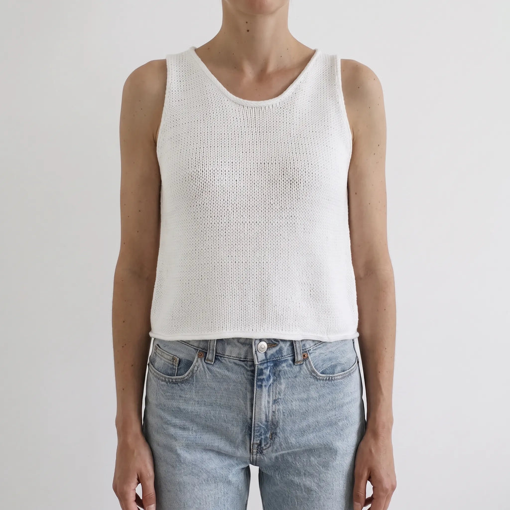 KareemKnit - Sleeveless Round Neck Knit Tank Top