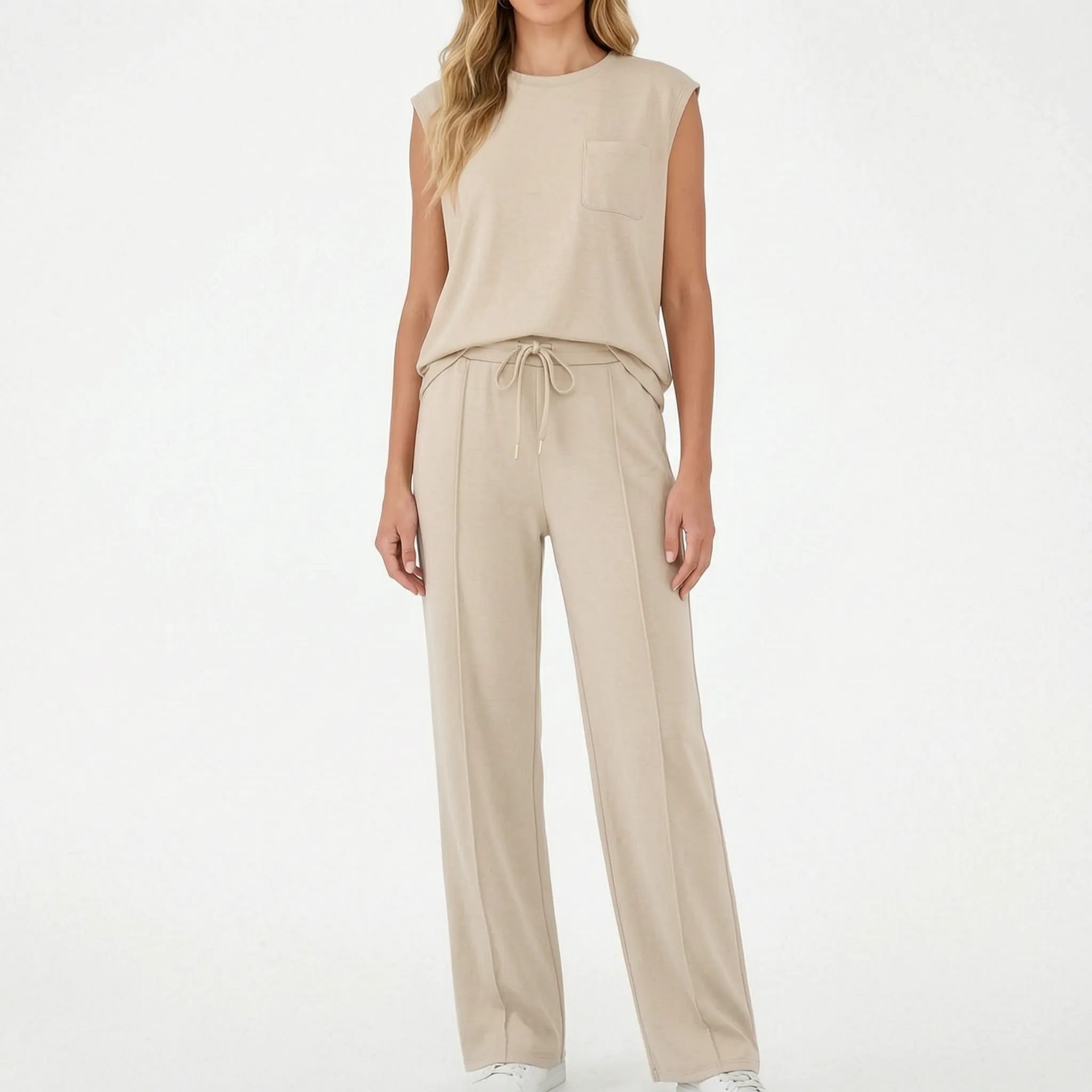 LoungeEase - Sleeveless Top And Pants Set