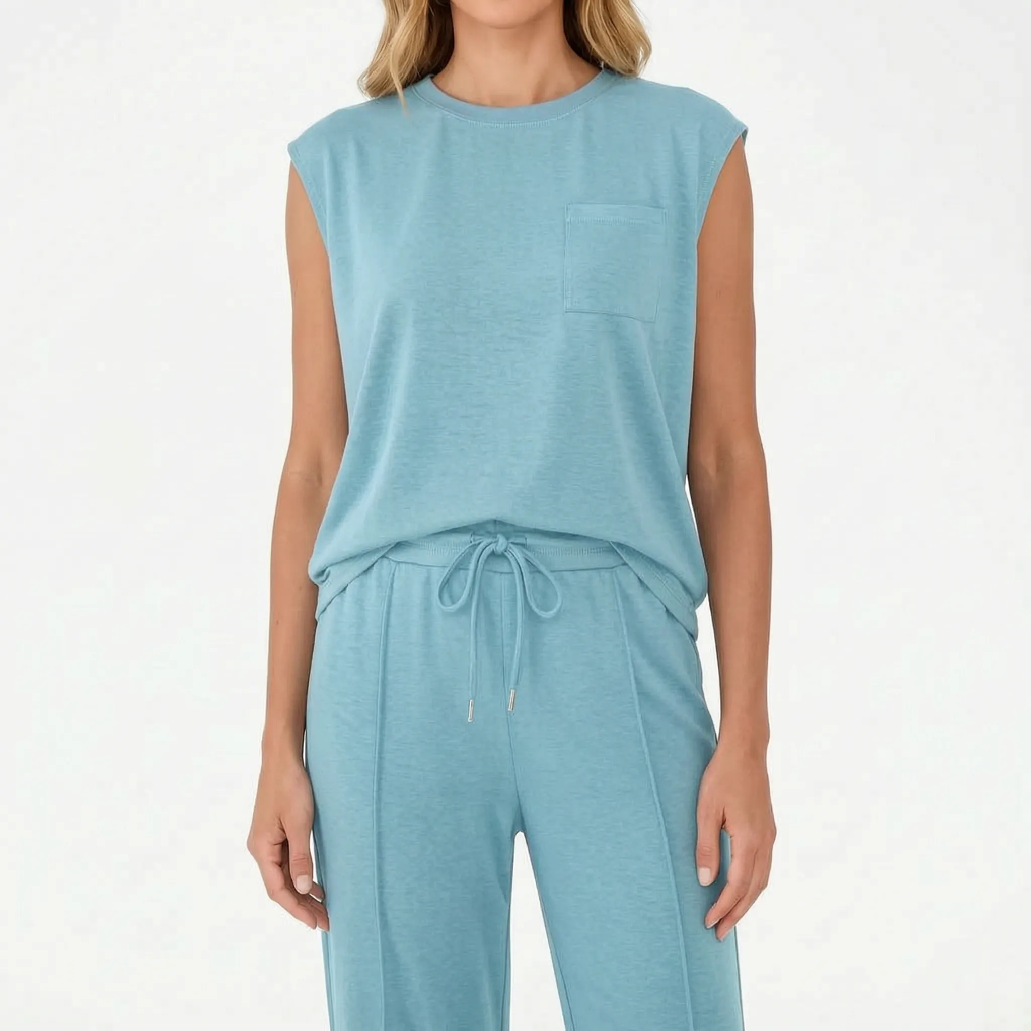 LoungeEase - Sleeveless Top And Pants Set