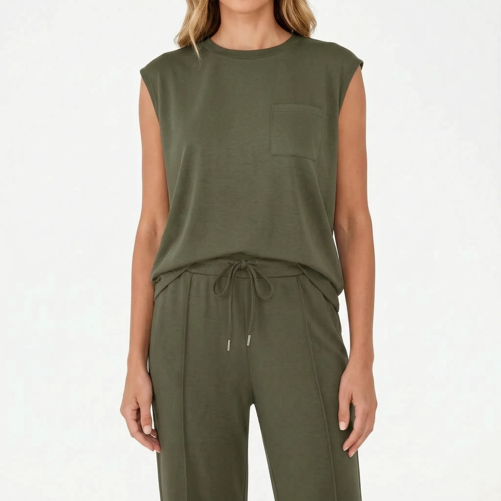 LoungeEase - Sleeveless Top And Pants Set