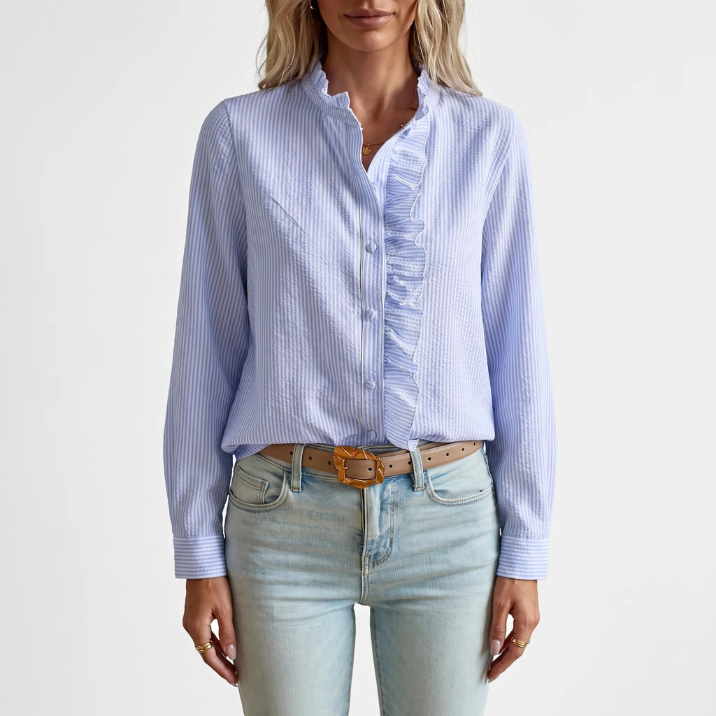 Ruffla - Ruffle Button-Up Blouse