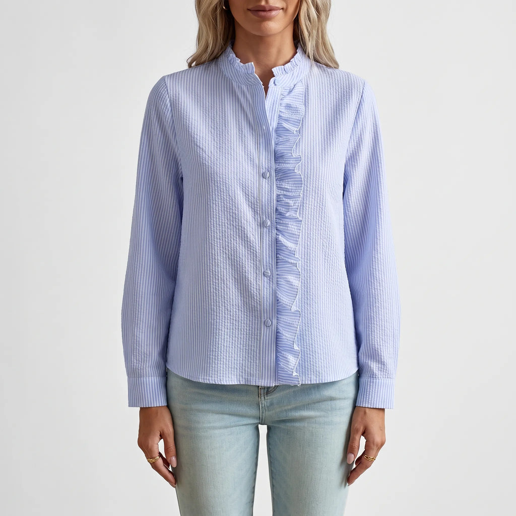 Ruffla - Ruffle Button-Up Blouse
