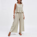 Vayona - Sleeveless Ruffle Hem Matching Set