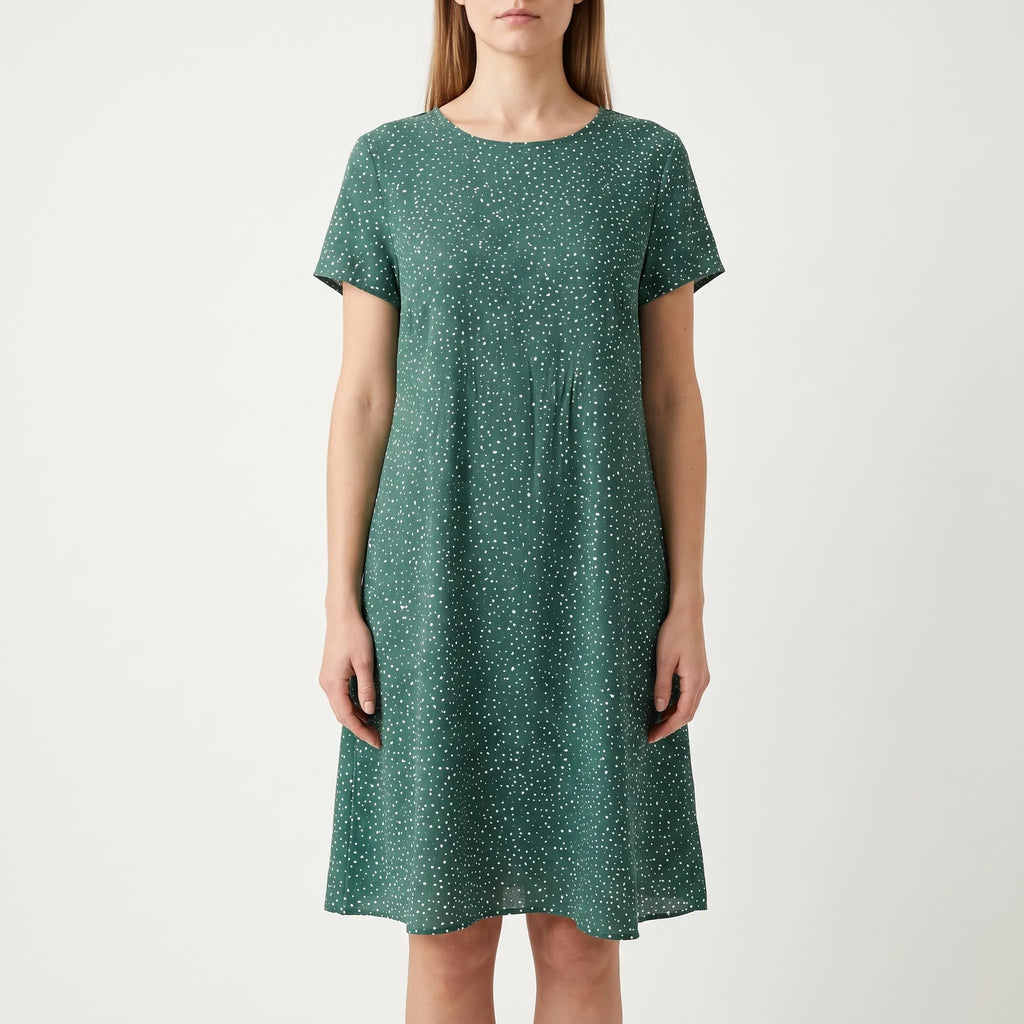 Verdora - Short Sleeve Collared Casual Dress
