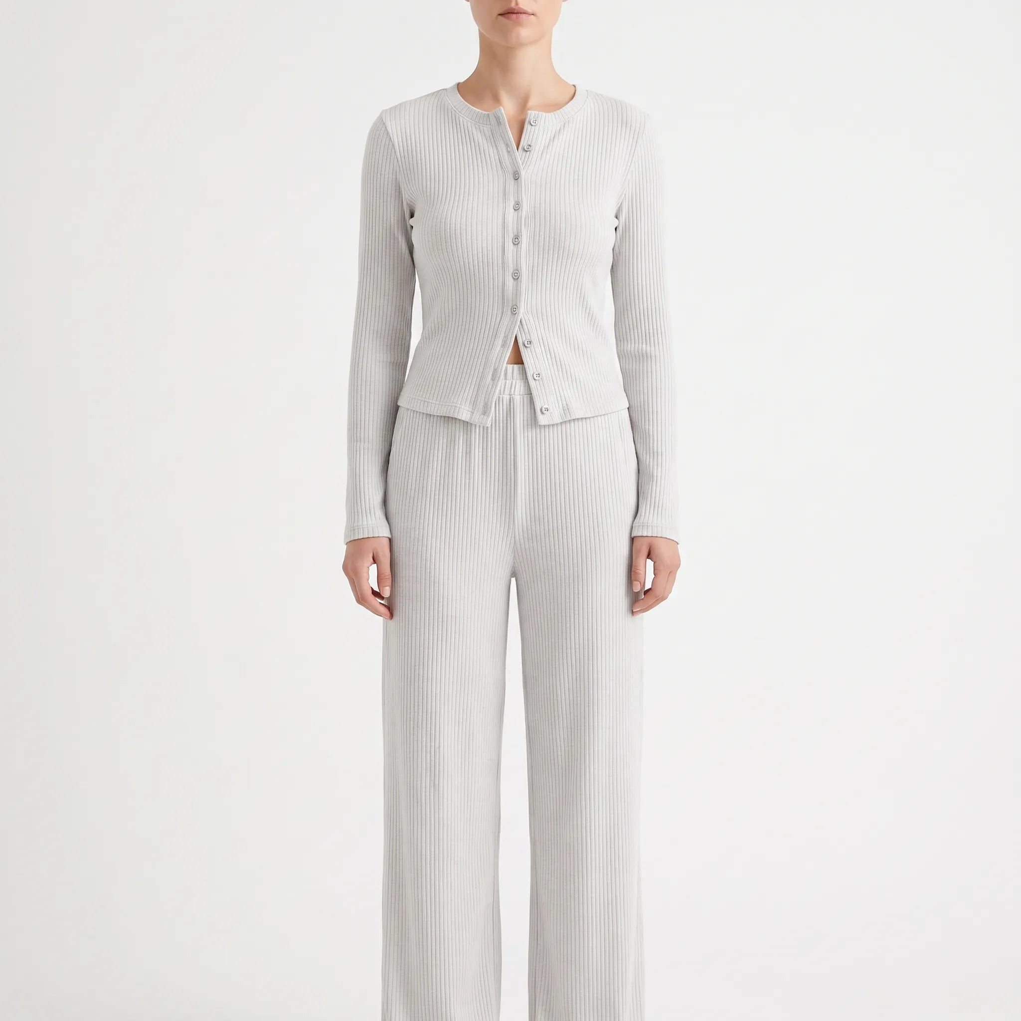 Vespera - Button-Front Women's Loungewear Set