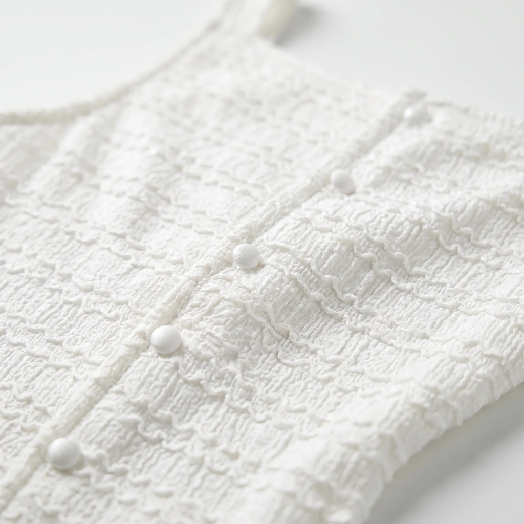 Vestia - Textured Button Front Vest
