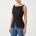 Vestia - Textured Button Front Vest