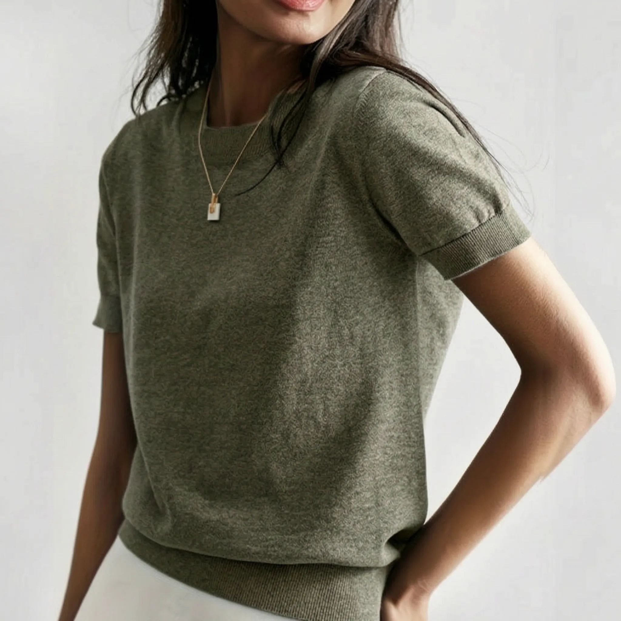 ViancaTee - Short Sleeve Crew Neck Top